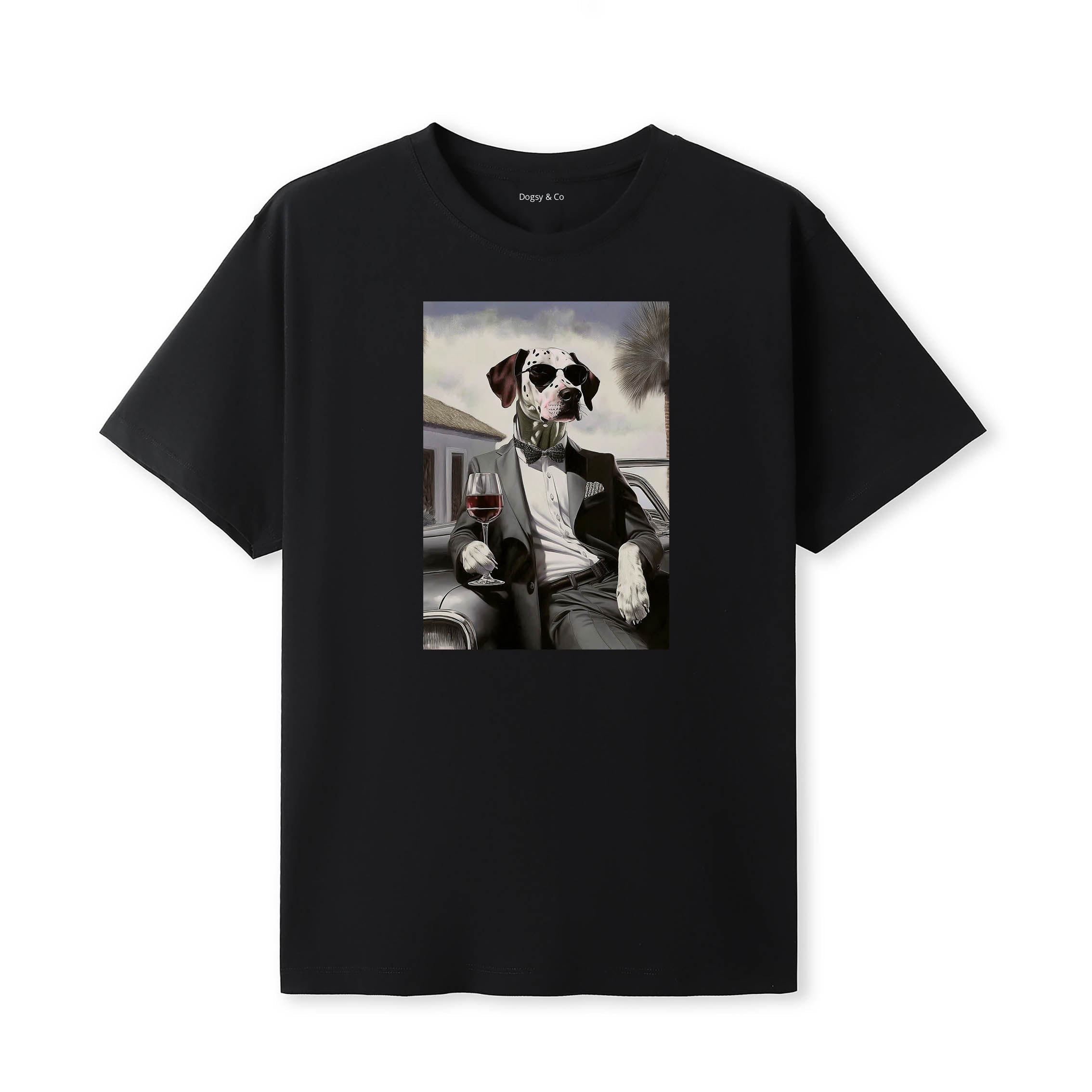 Dalmatian distinguished gentleman dog t-shirt - black