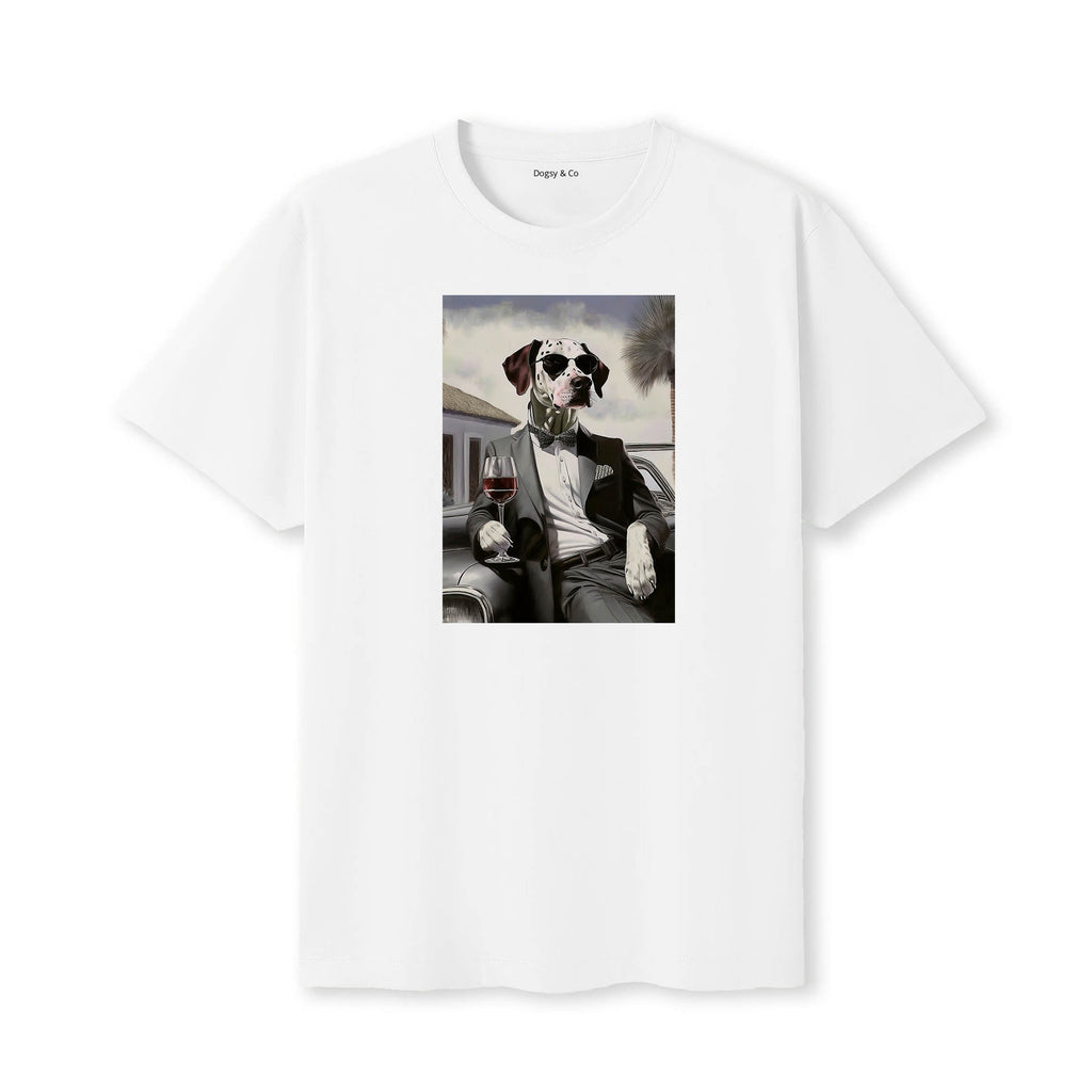 Dalmatian distinguished gentleman dog t-shirt - white
