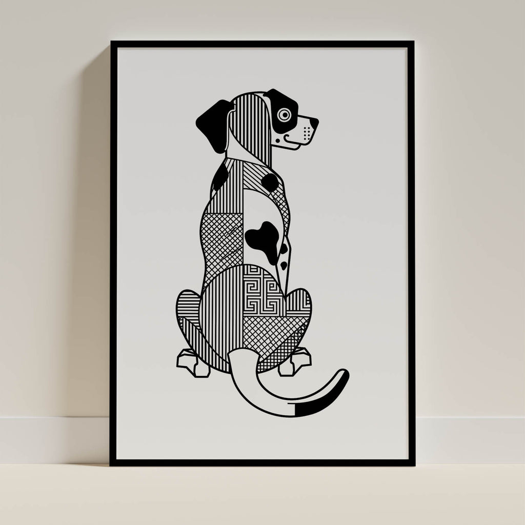 Dalmatian Geometric Line Art mockup