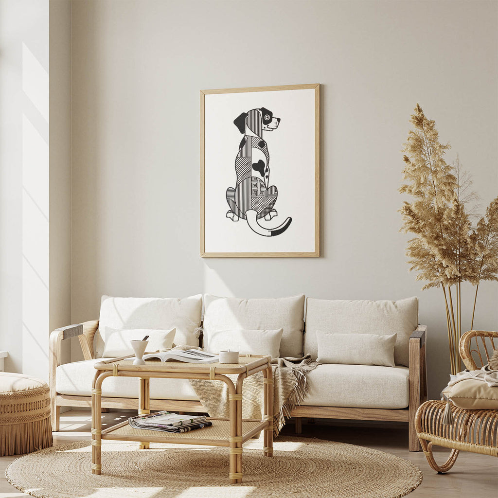 Dalmatian Geometric Line Art mockup