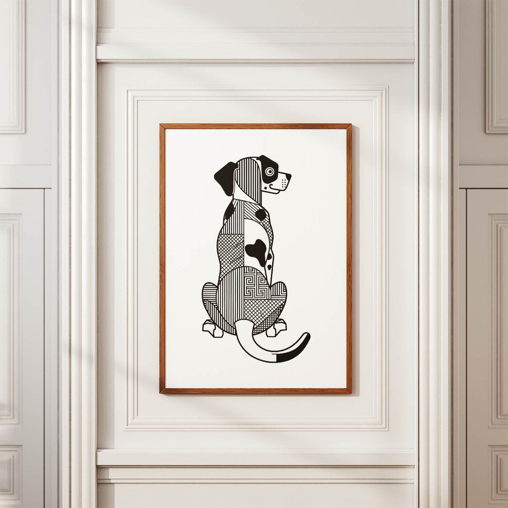 Dalmatian Geometric Line Art mockup