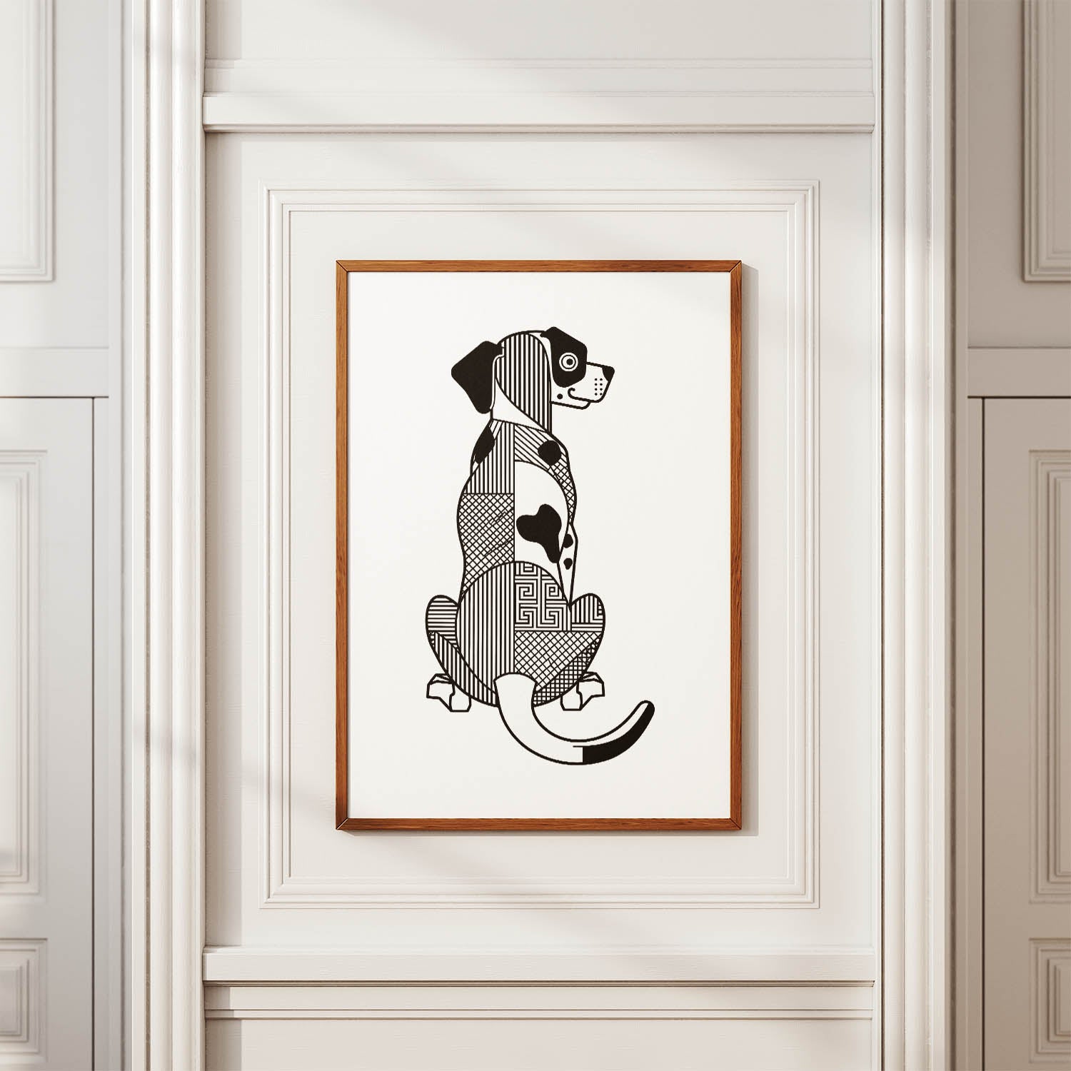 Dalmatian Geometric Line Art mockup