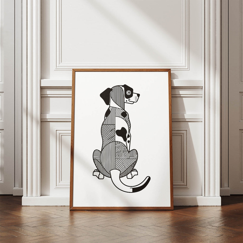 Dalmatian Geometric Line Art mockup