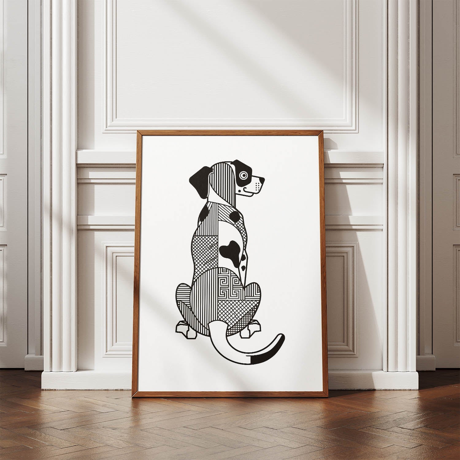 Dalmatian Geometric Line Art mockup