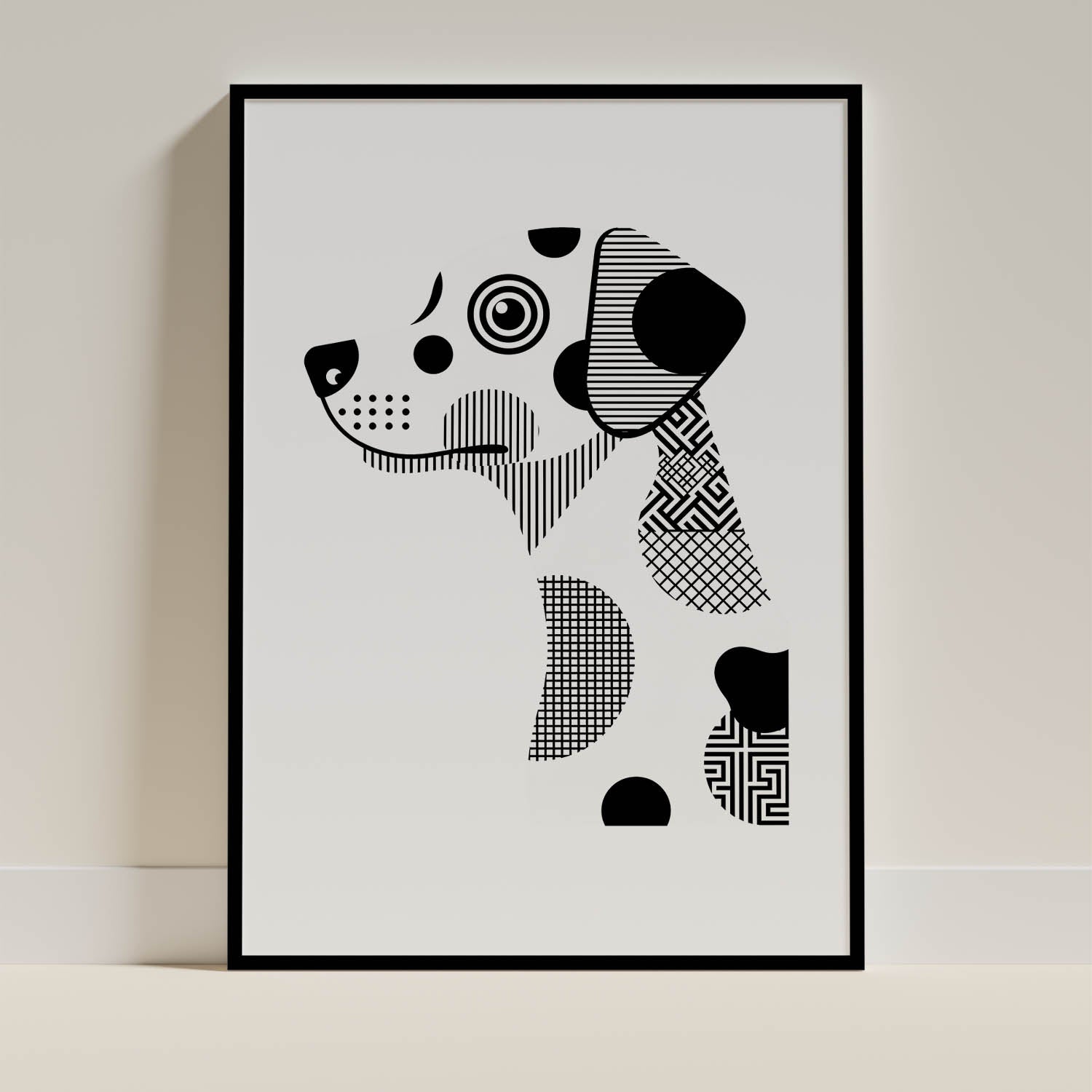 Dalmatian Geometric Line Art mockup