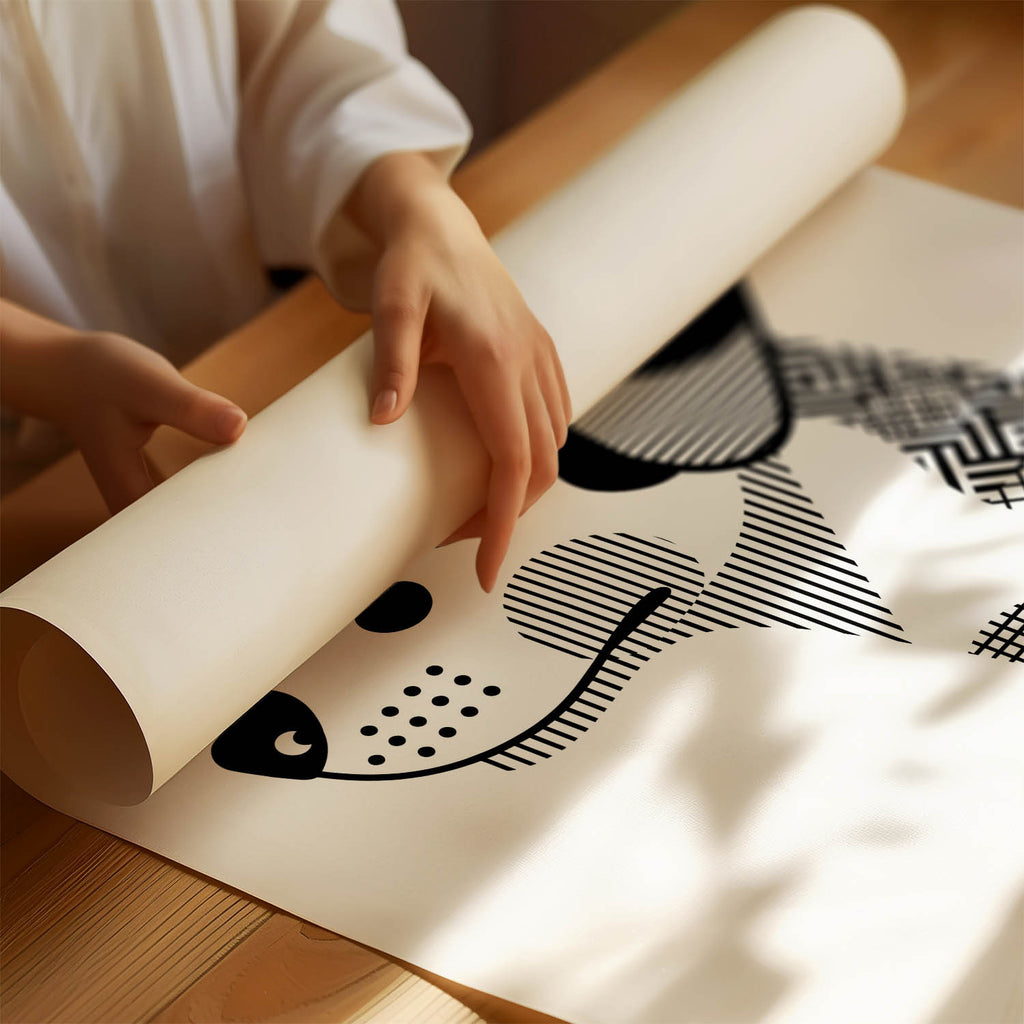 Dalmatian Geometric Line Art mockup