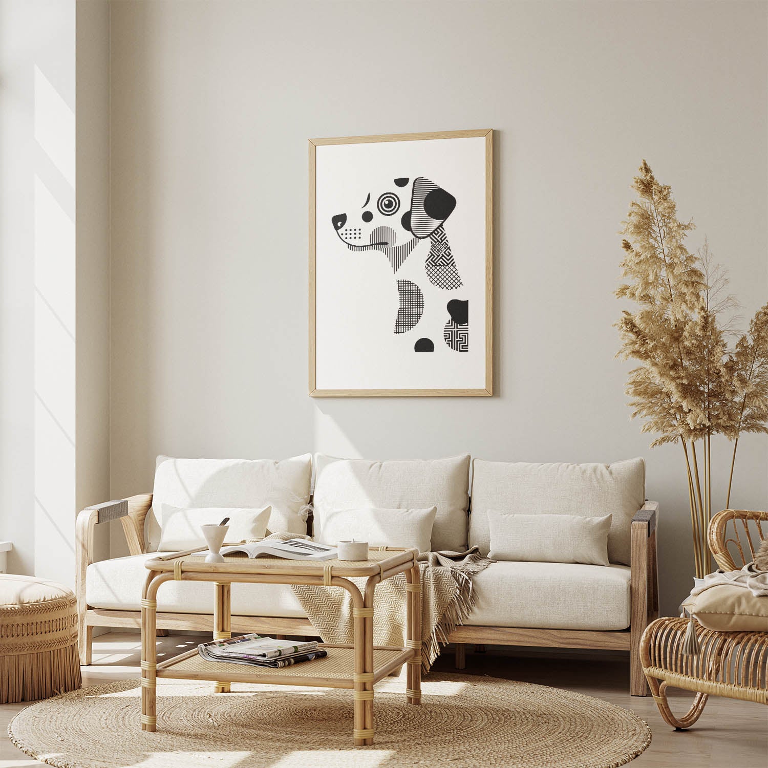 Dalmatian Geometric Line Art mockup