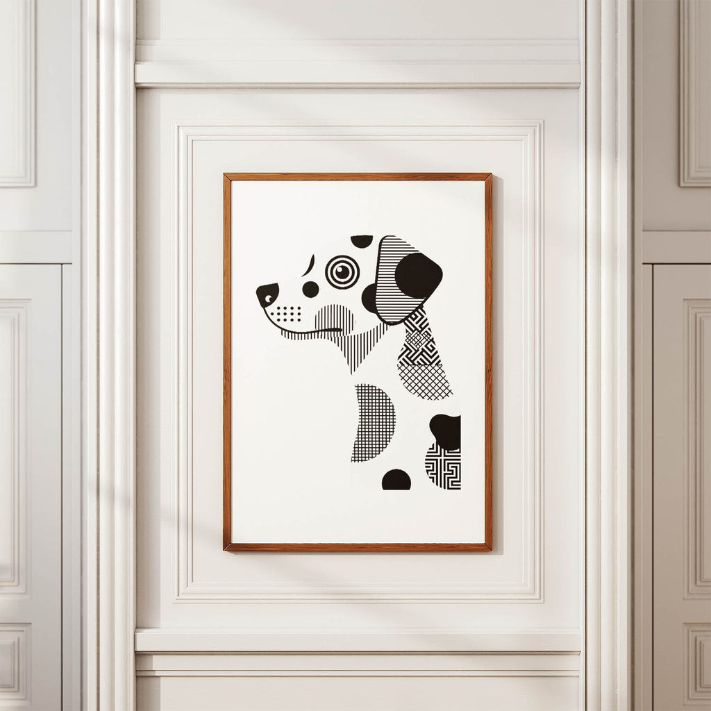 Dalmatian Geometric Line Art mockup