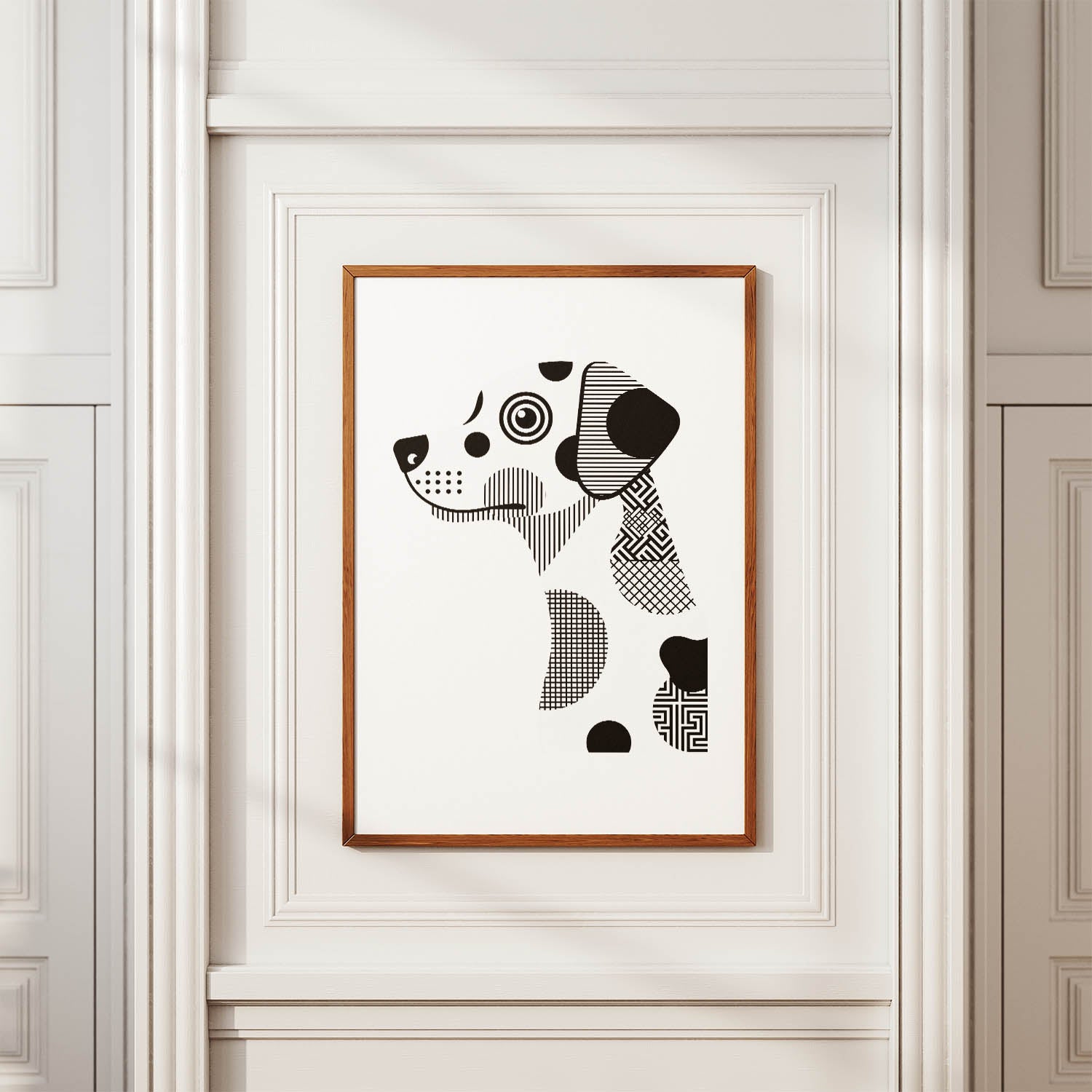 Dalmatian Geometric Line Art mockup
