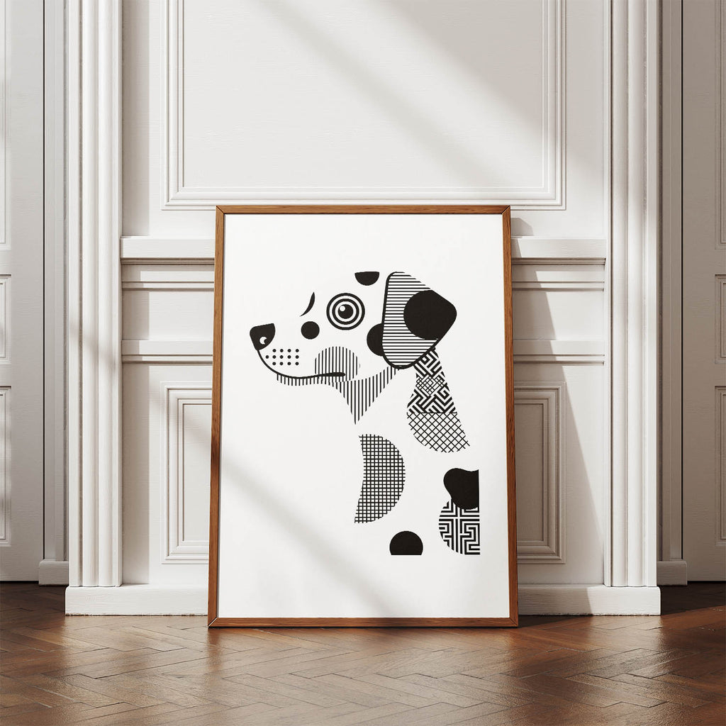 Dalmatian Geometric Line Art mockup