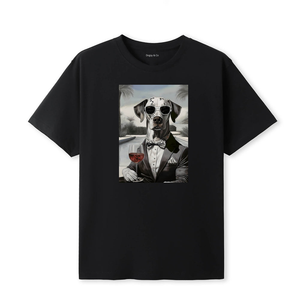 Dalmatian distinguished gentleman dog t-shirt - black