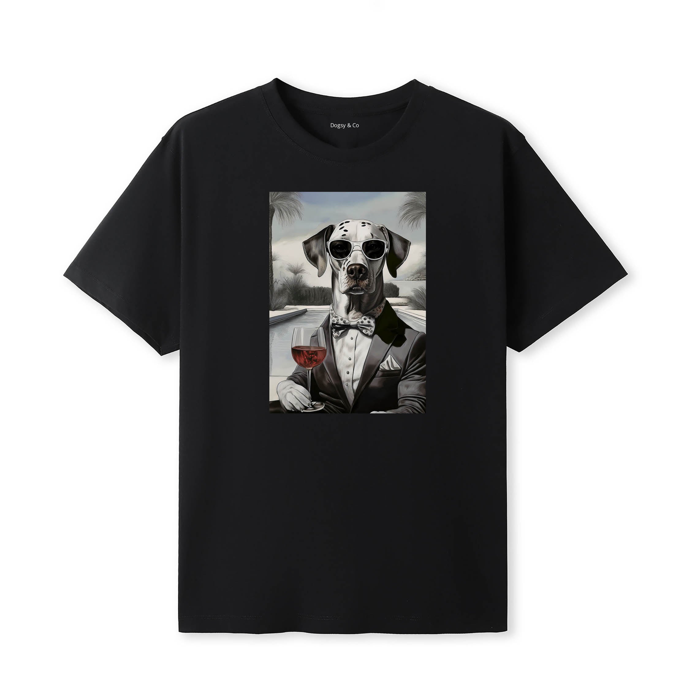 Dalmatian distinguished gentleman dog t-shirt - black