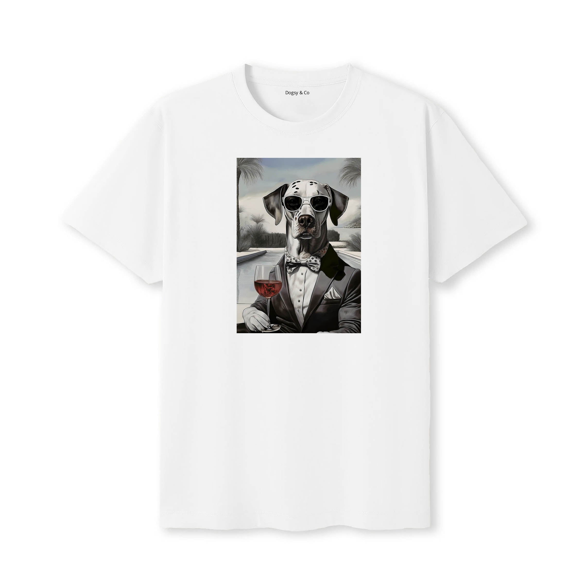 Dalmatian distinguished gentleman dog t-shirt - white
