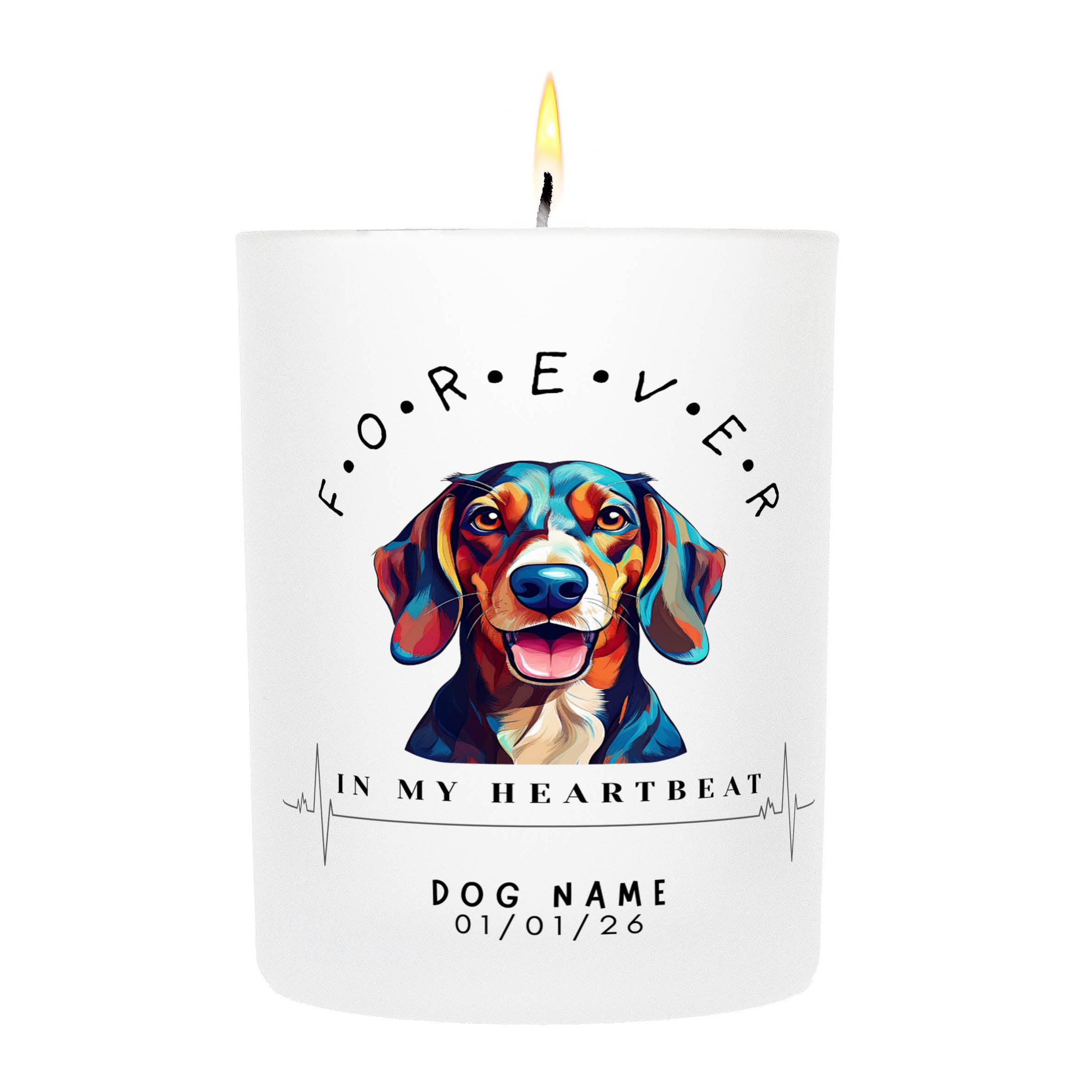 Daschund – Forever in My Heartbeat Custom Candle