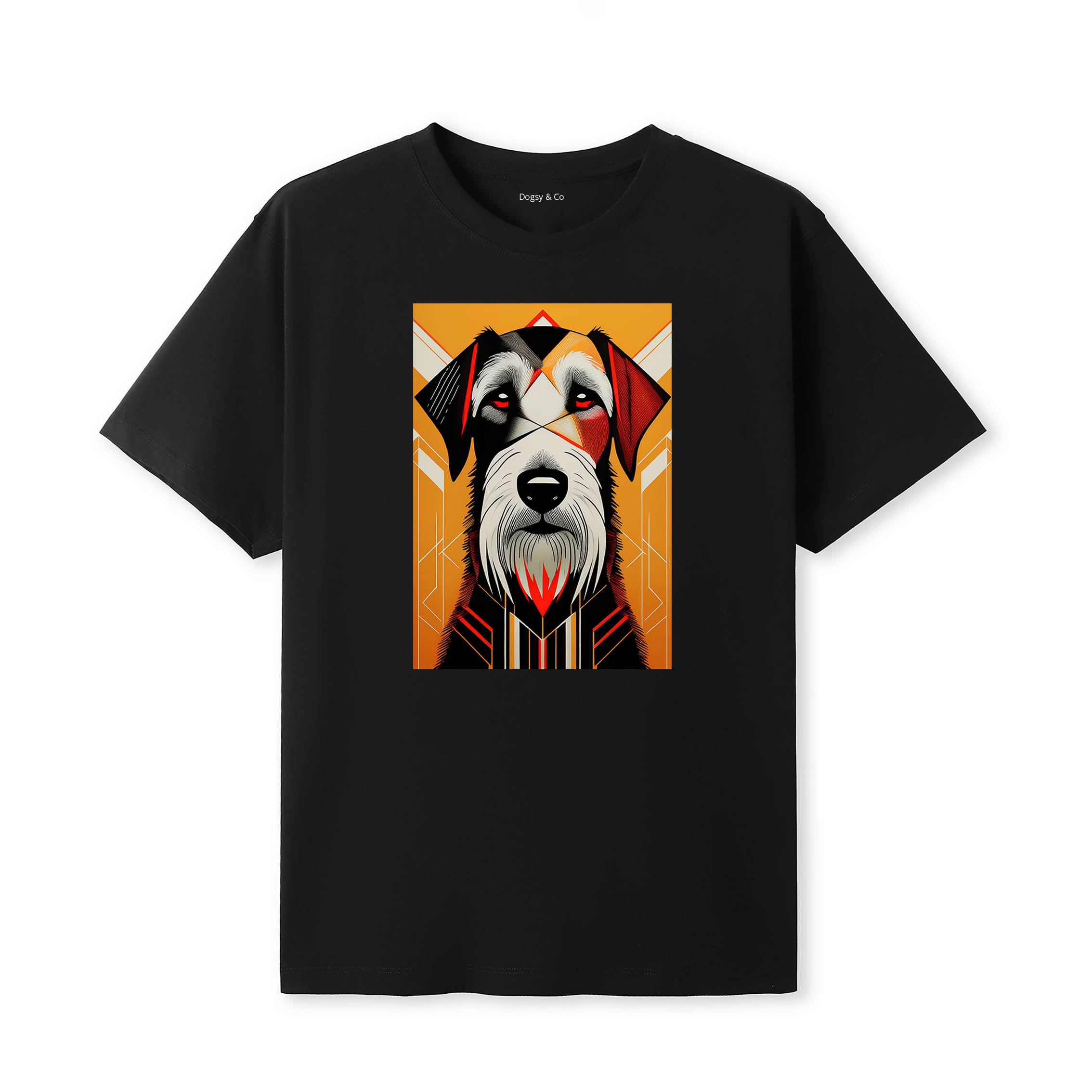 Deerhound Retro Geo Orange Dog T-Shirt | Dogsy & Co