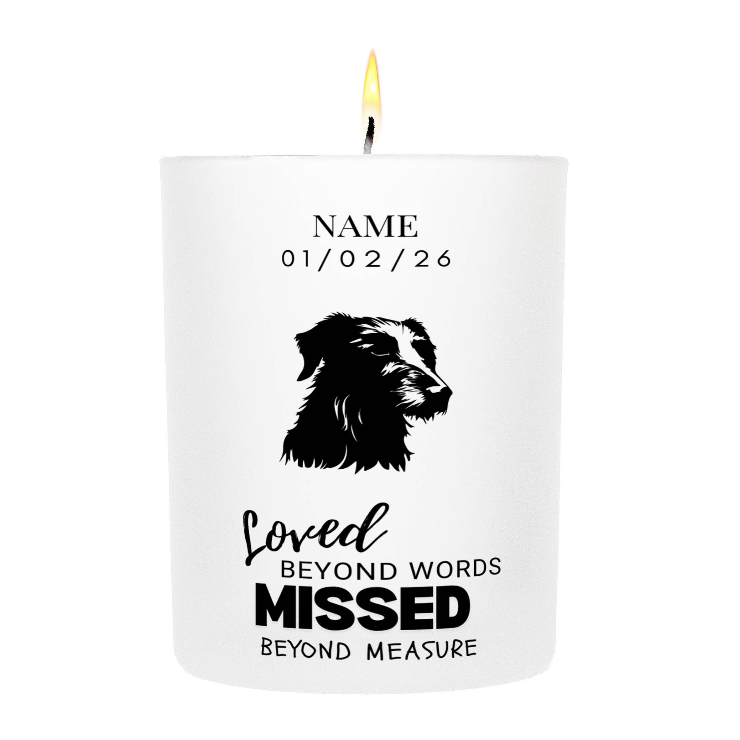 Deerhound – Loved Beyond Words, Missed Beyond Measure Custom Candle
