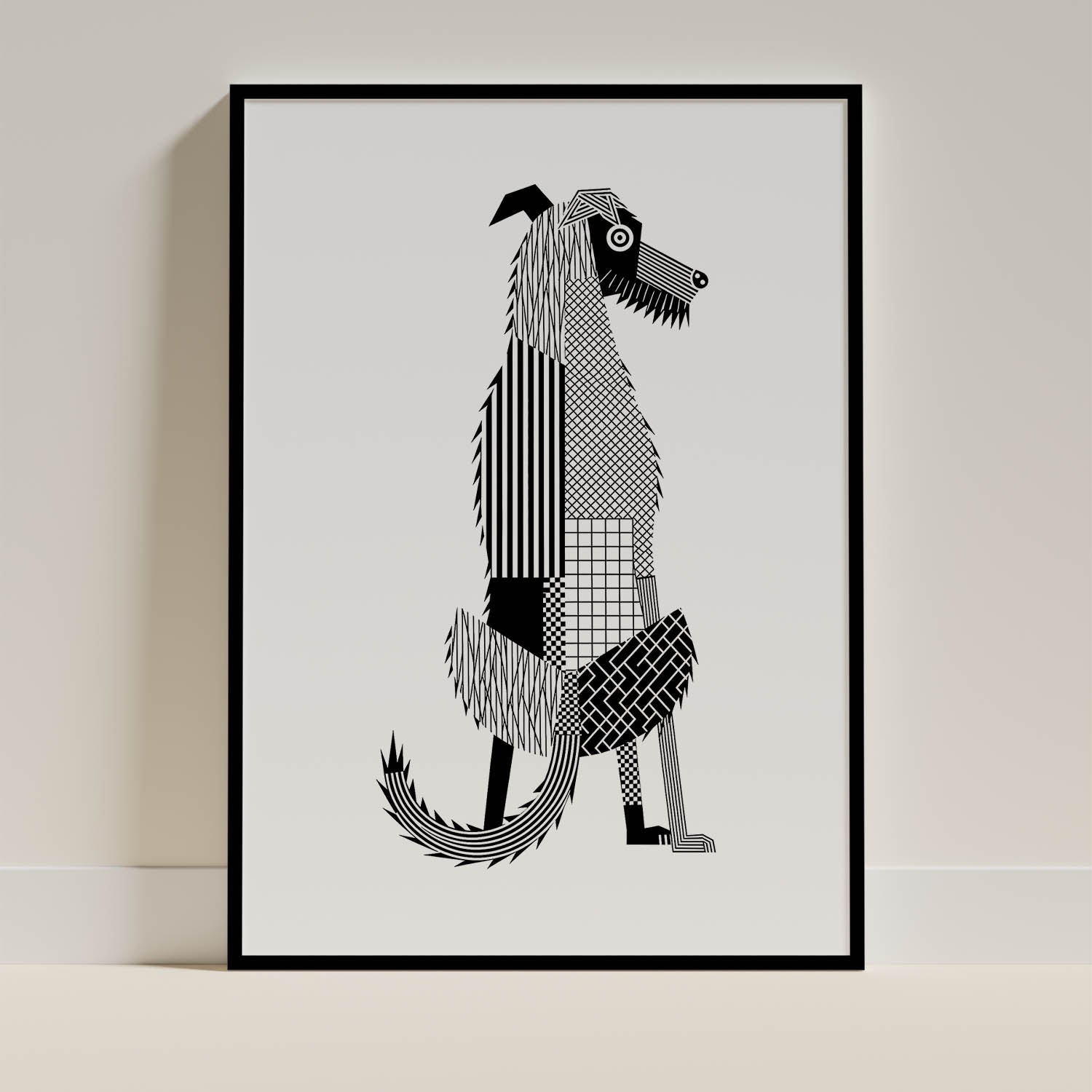Deerhound Geometric Line Art mockup
