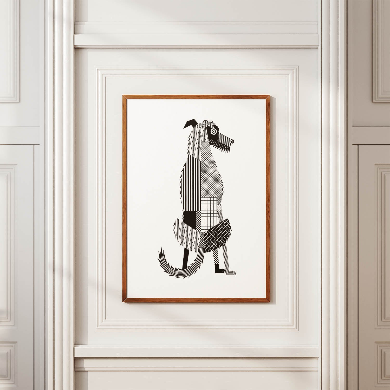 Deerhound Geometric Line Art mockup