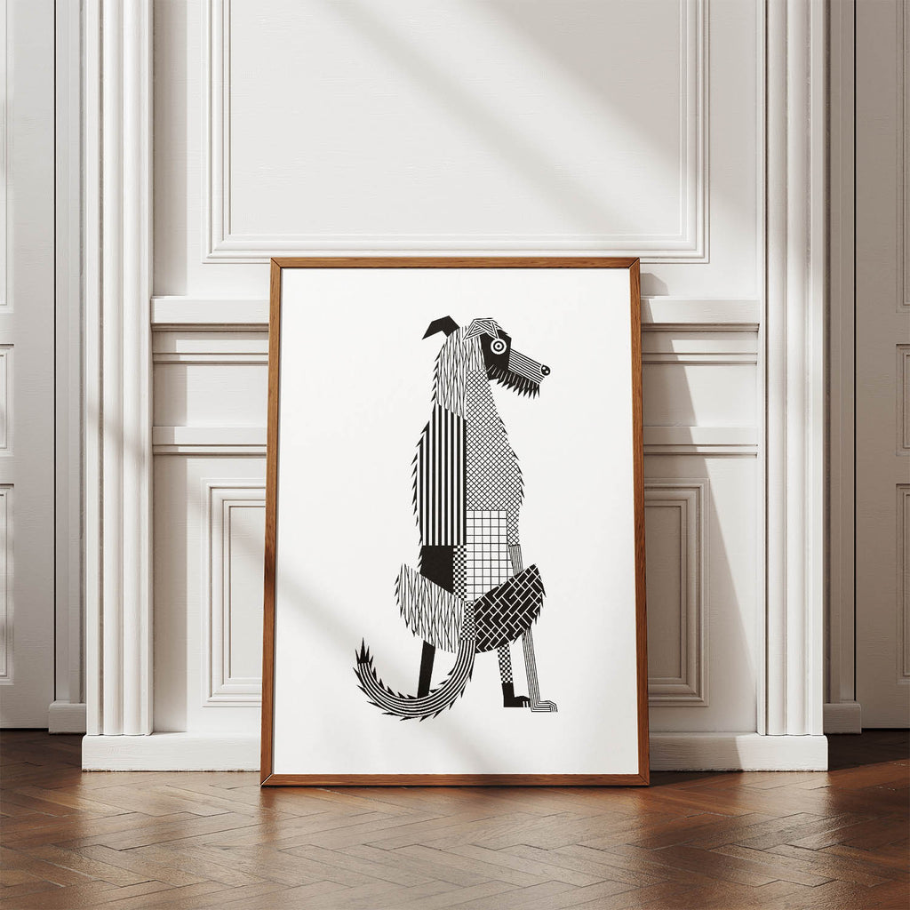 Deerhound Geometric Line Art mockup