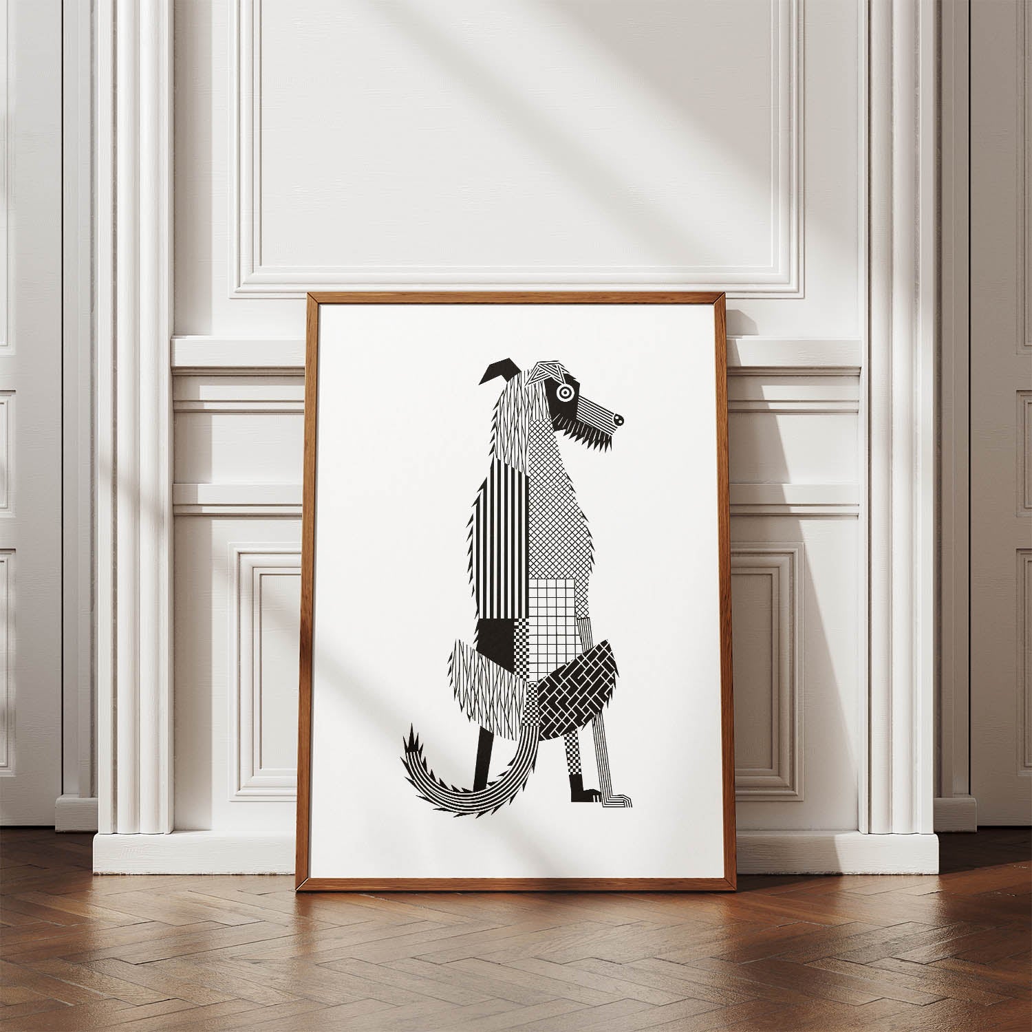 Deerhound Geometric Line Art mockup