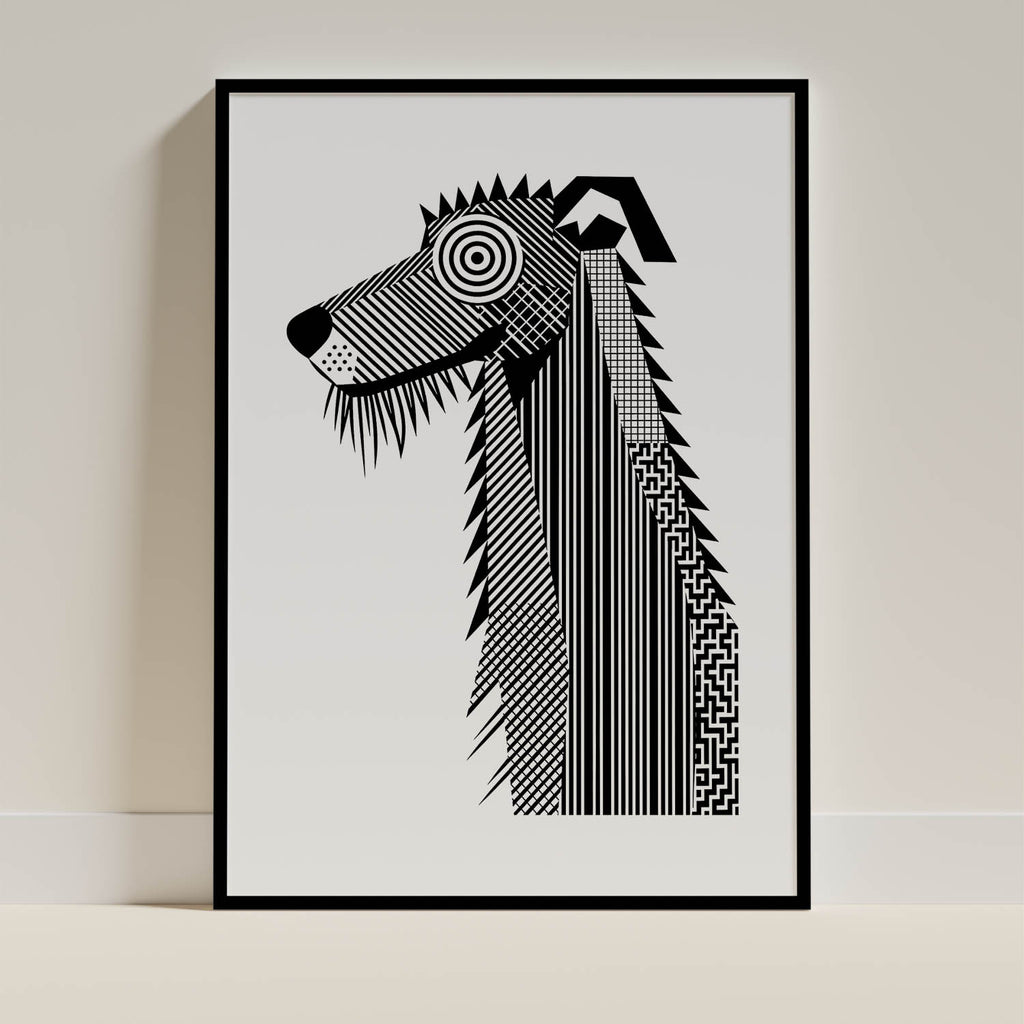 Deerhound Geometric Line Art mockup
