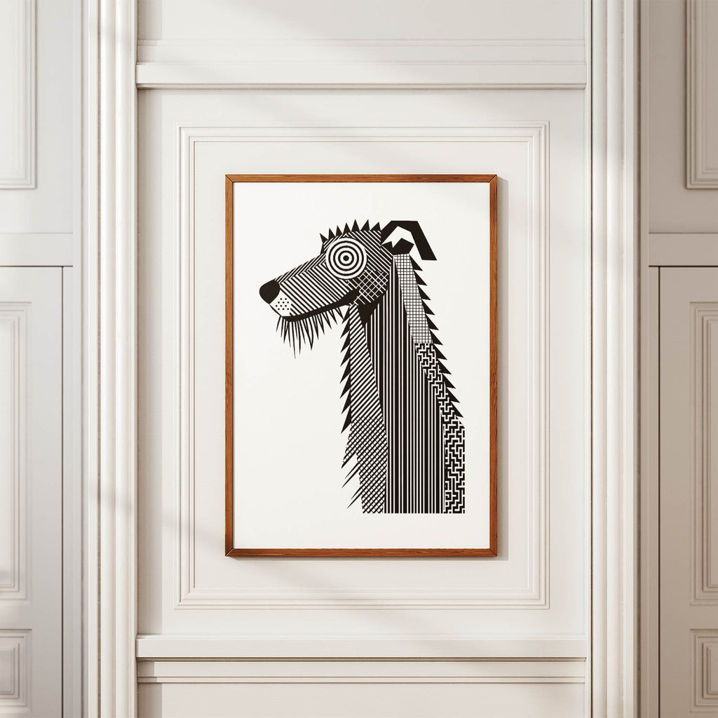 Deerhound Geometric Line Art mockup