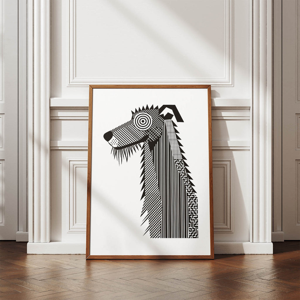 Deerhound Geometric Line Art mockup