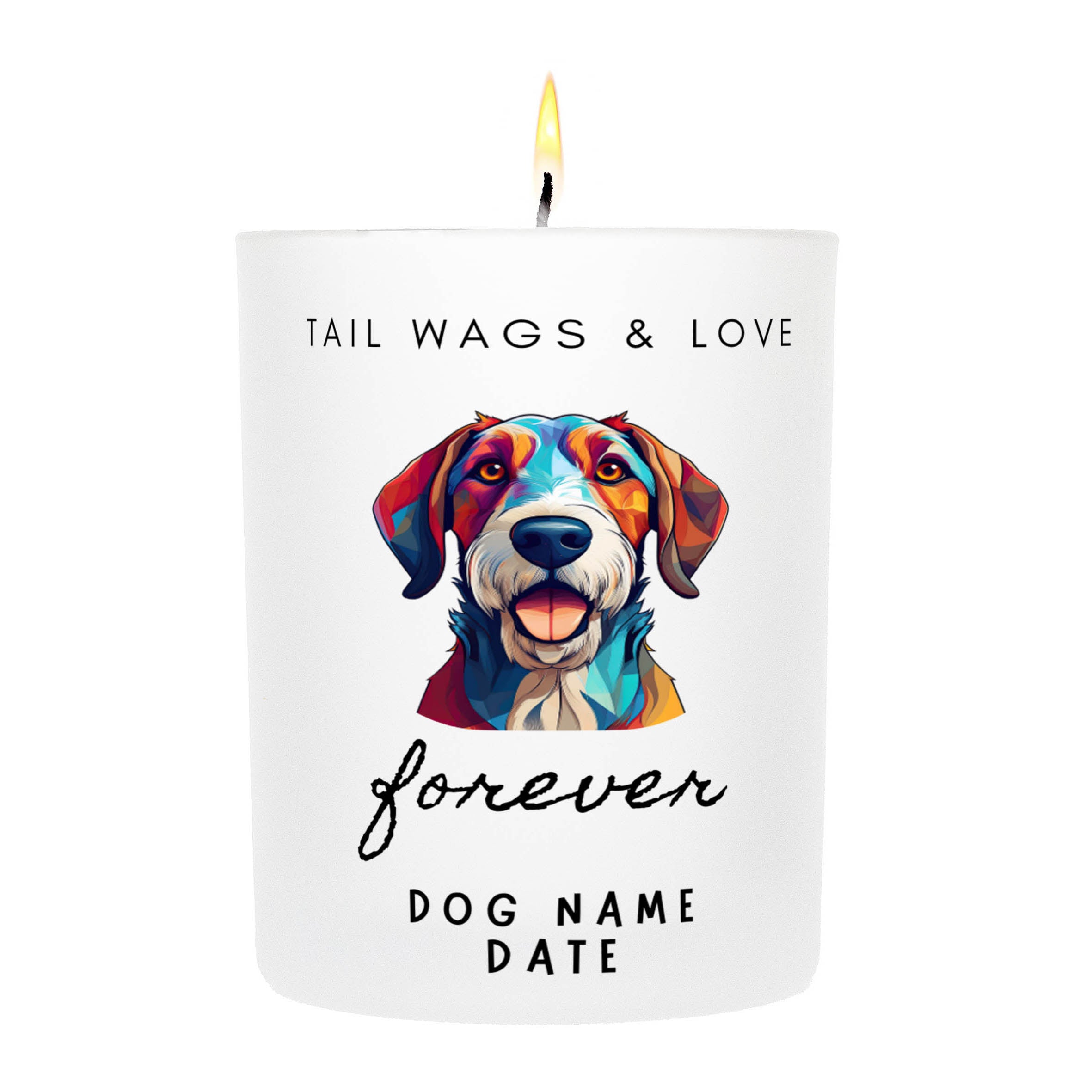 DEERHOUND   Tail Wags & Love Custom Candle