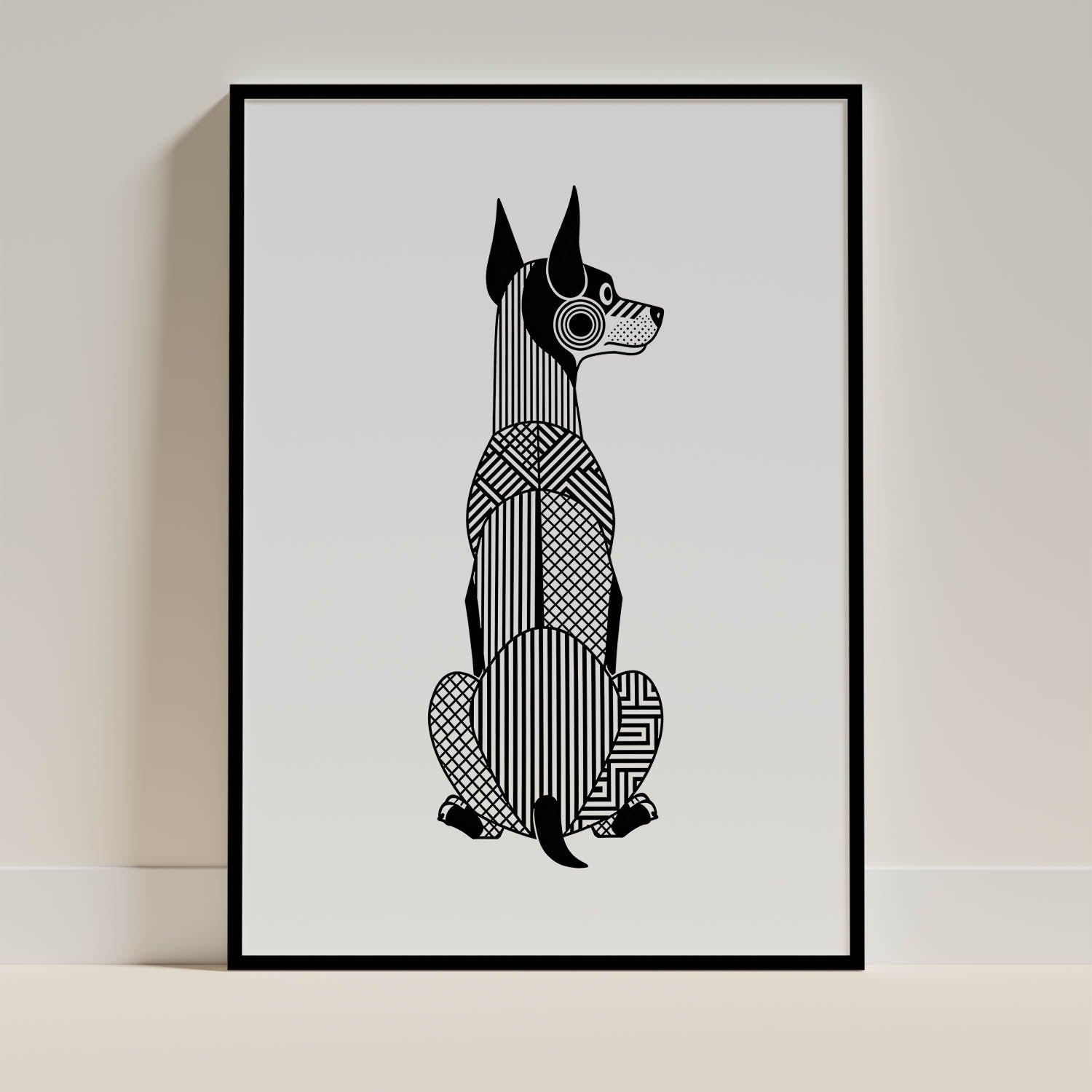 Doberman Geometric Line Art mockup
