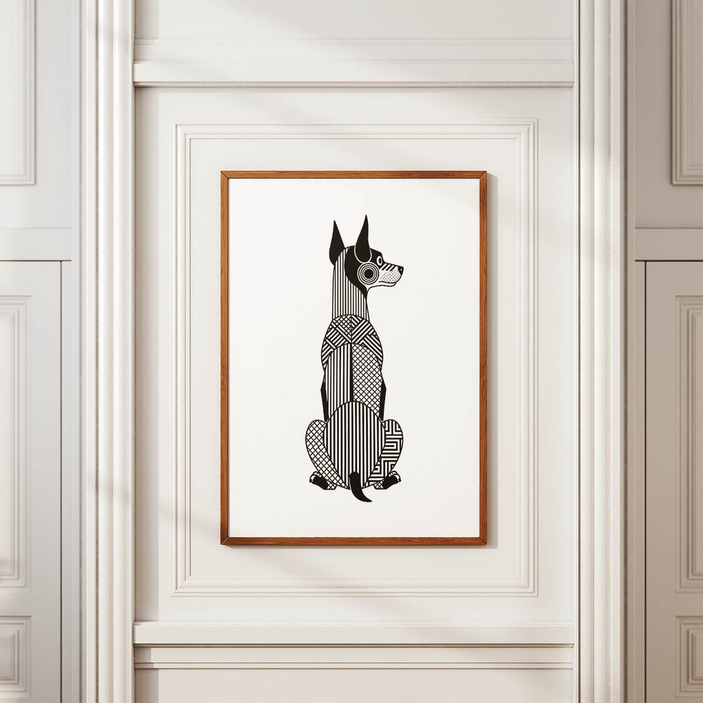 Doberman Geometric Line Art mockup