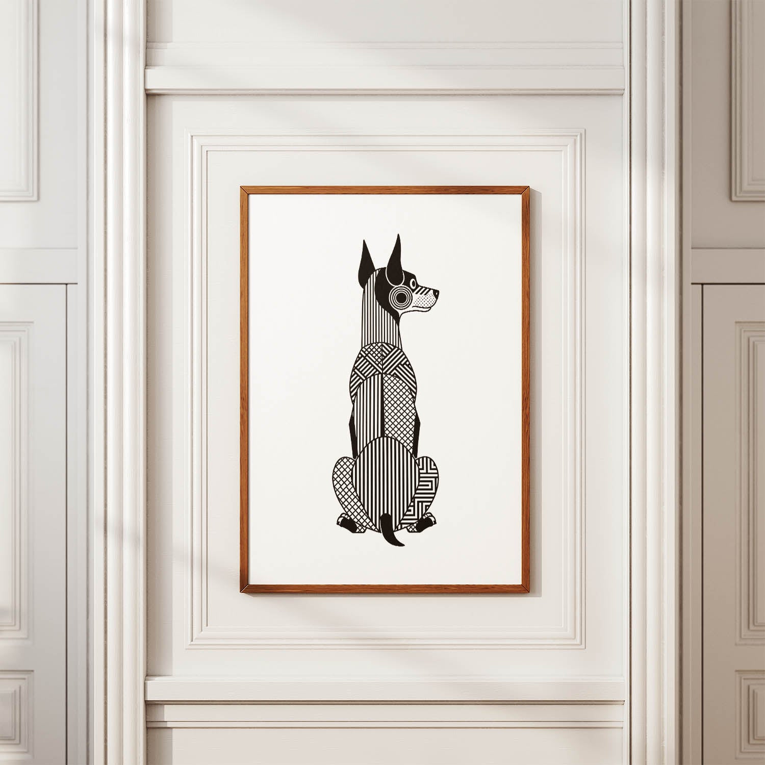 Doberman Geometric Line Art mockup