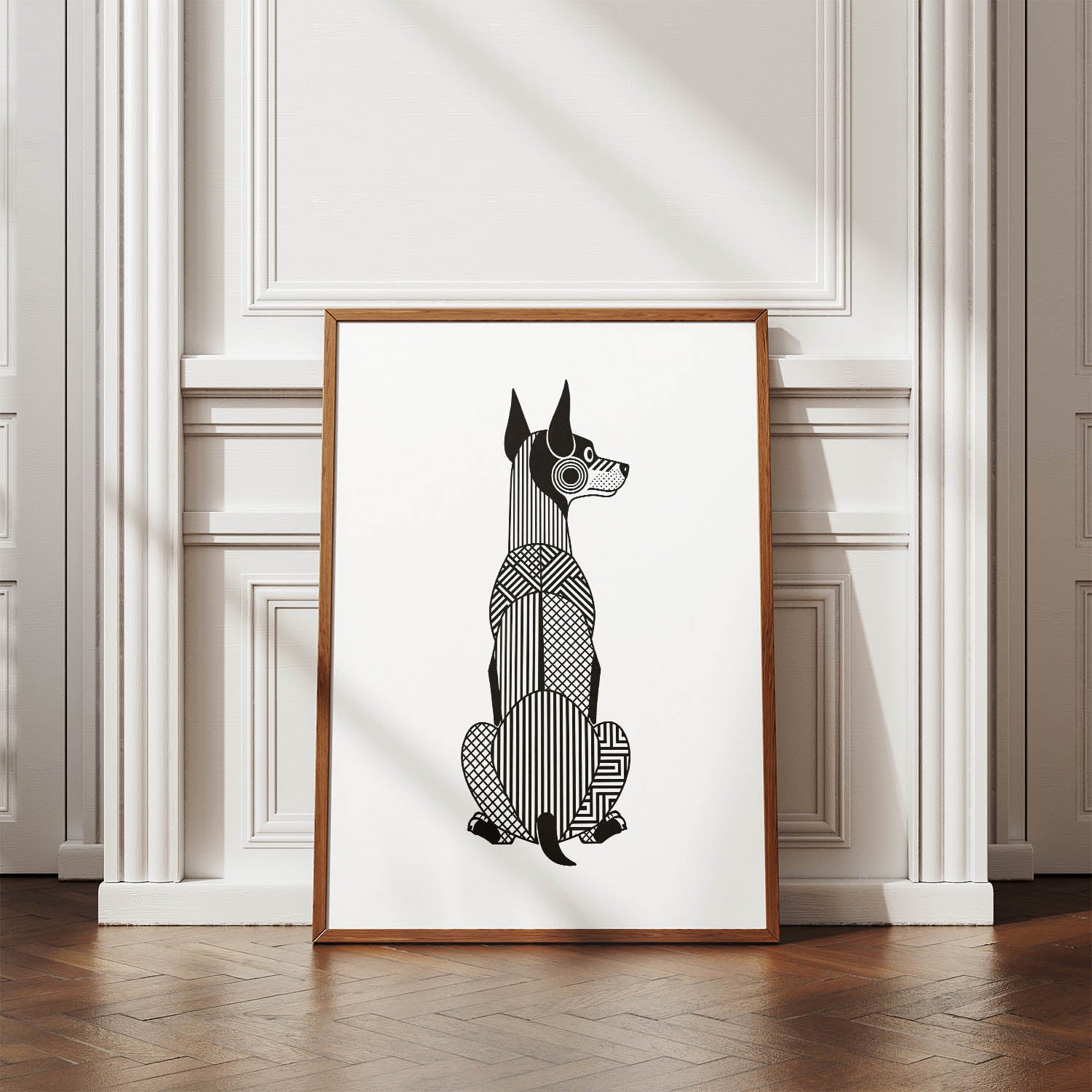 Doberman Geometric Line Art mockup