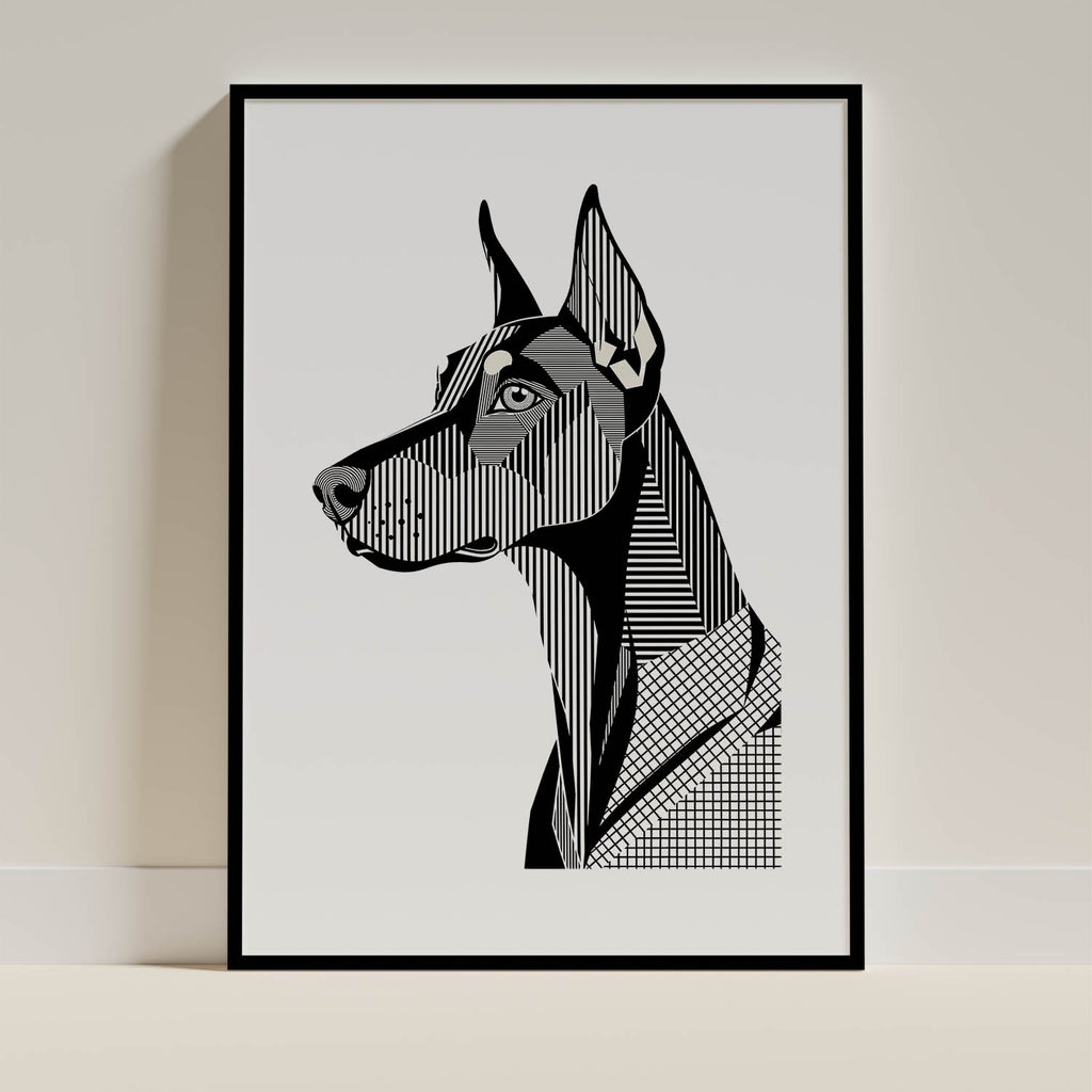 Doberman Geometric Line Art mockup
