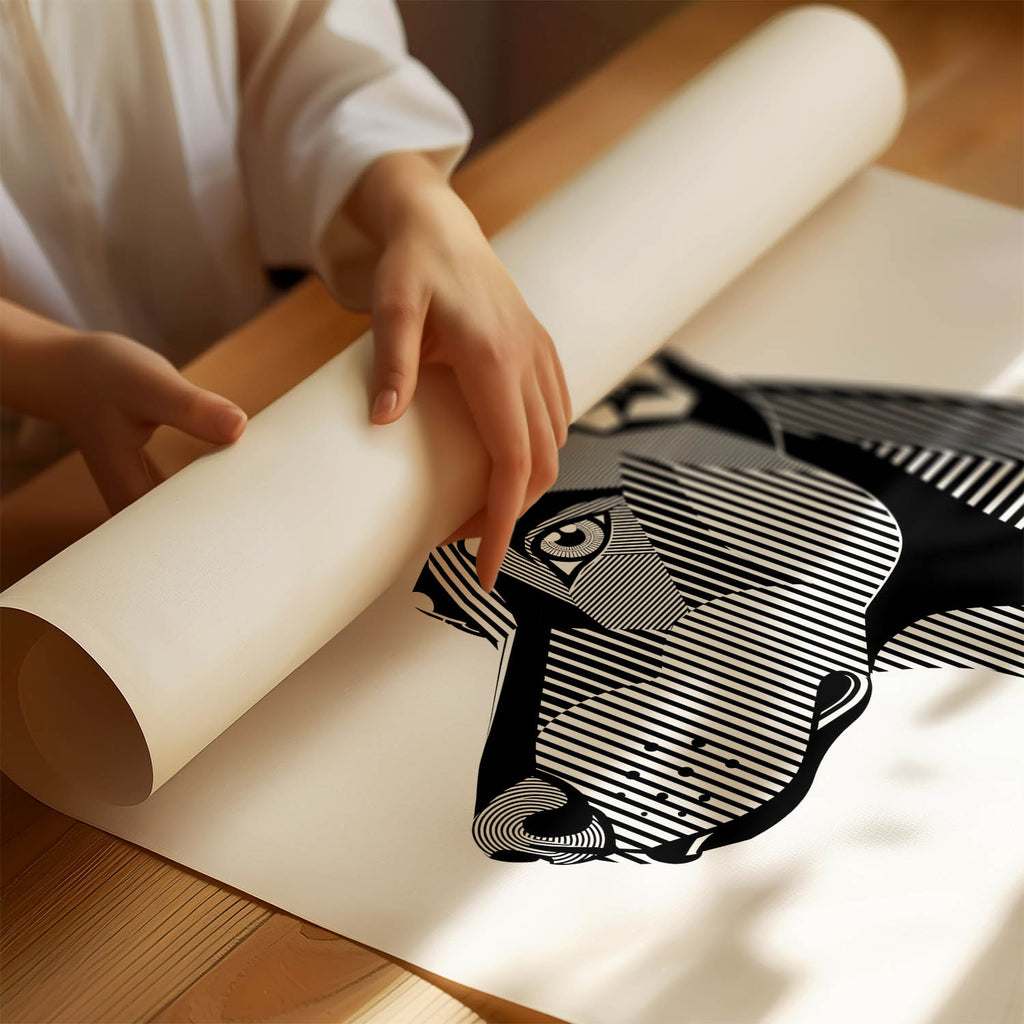 Doberman Geometric Line Art mockup