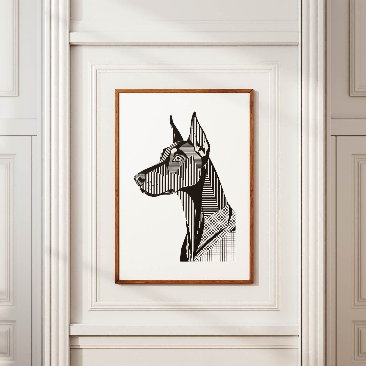 Doberman Geometric Line Art mockup