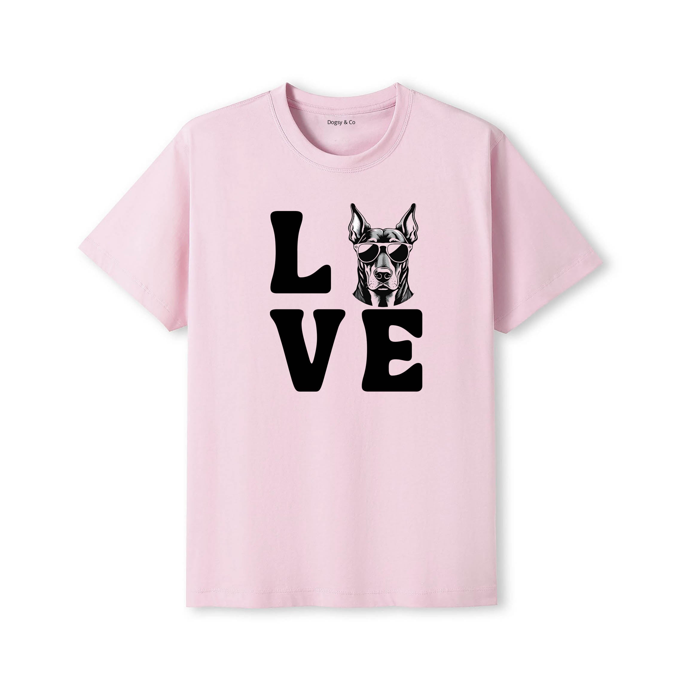 Doberman LOVE DOGS Tshirt - Pink