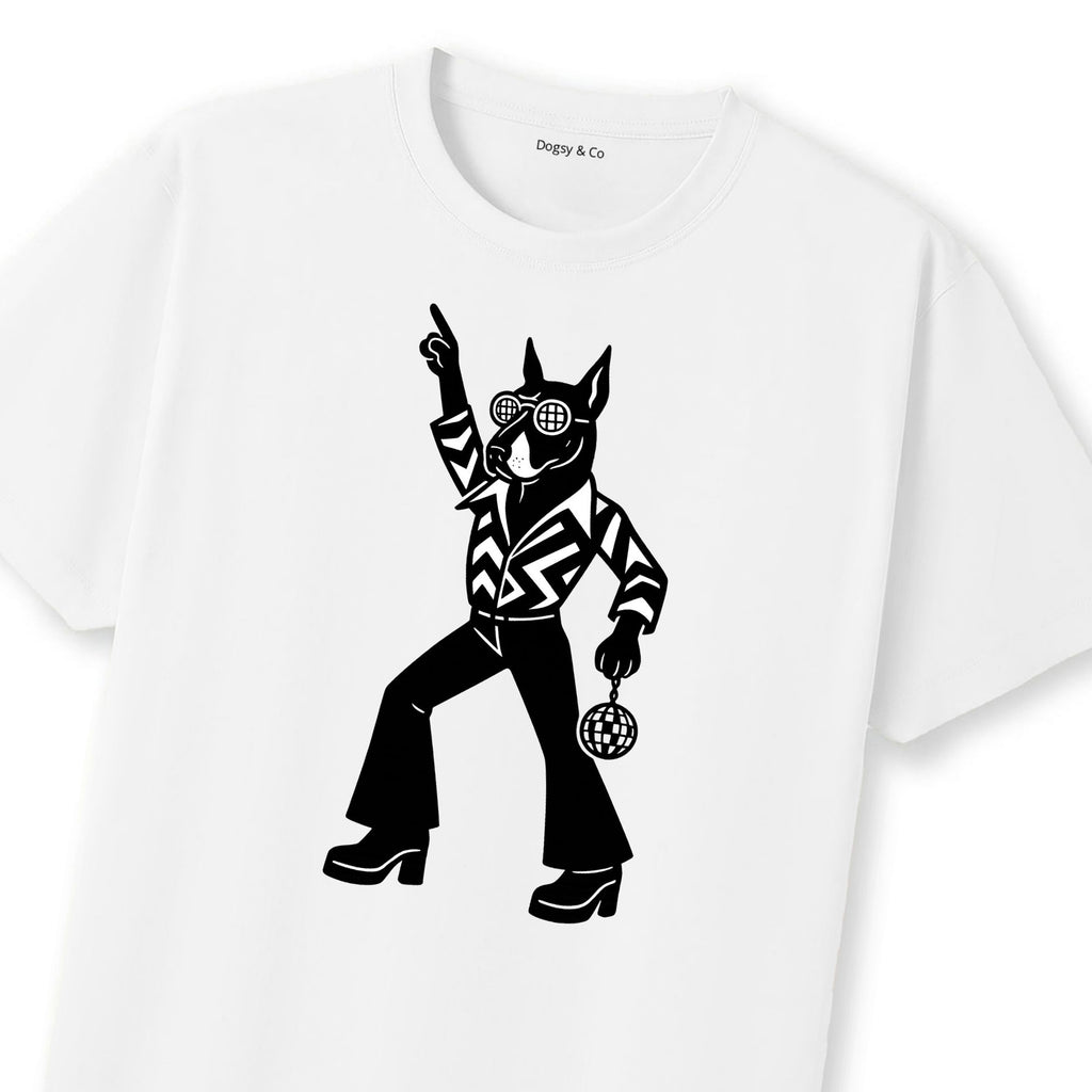 Doberman Disco Doggo T-Shirt | Dogsy & Co
