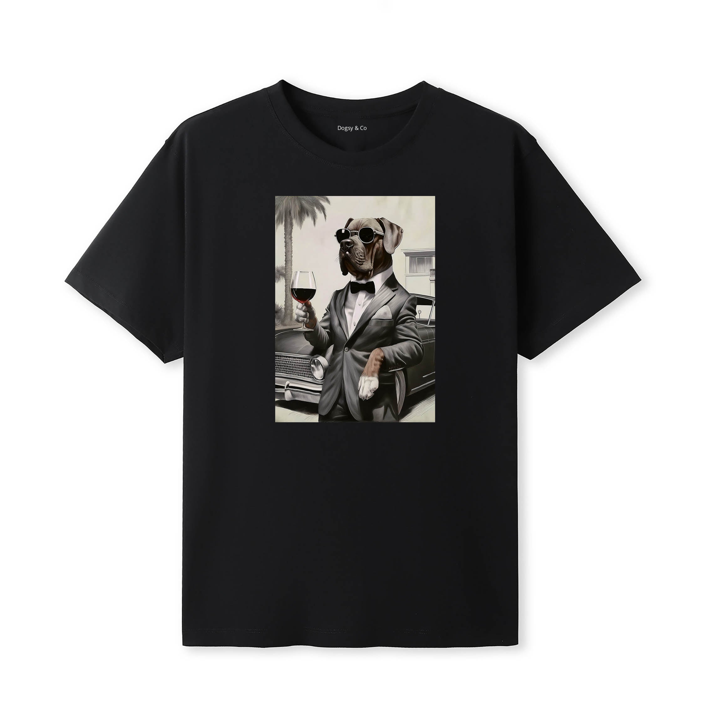 Dogue de Bordeaux distinguished gentleman dog t-shirt - black