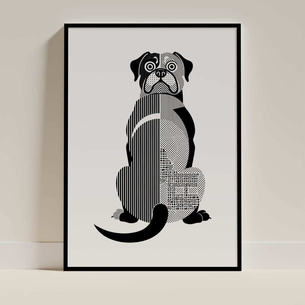 Dogue de Bordeaux Geometric Line Art mockup