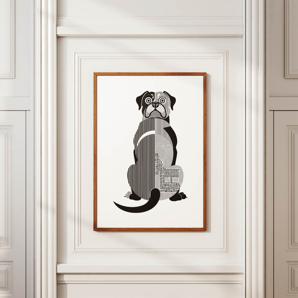 Dogue de Bordeaux Geometric Line Art mockup