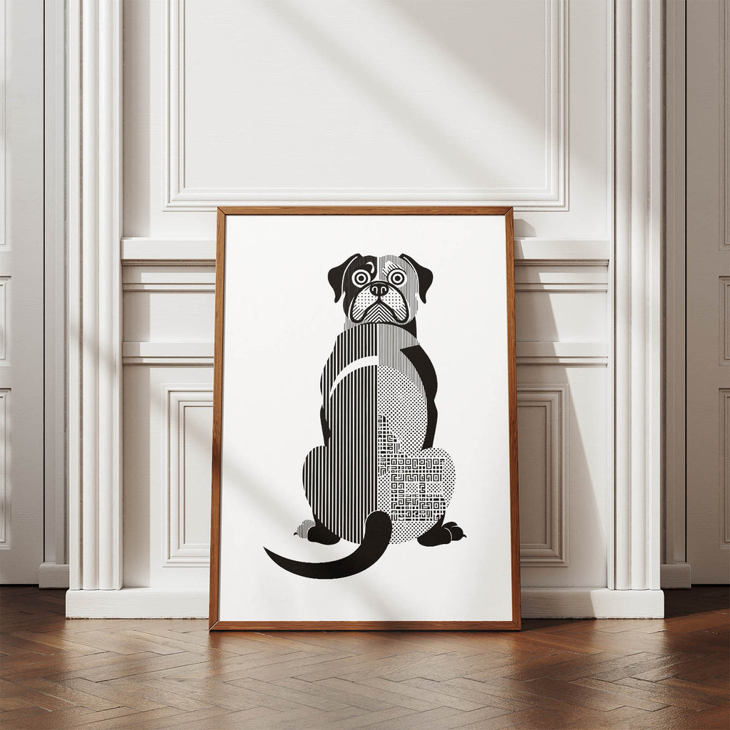 Dogue de Bordeaux Geometric Line Art mockup
