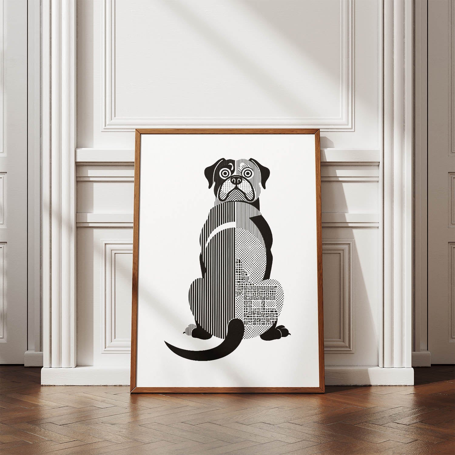 Dogue de Bordeaux Geometric Line Art mockup