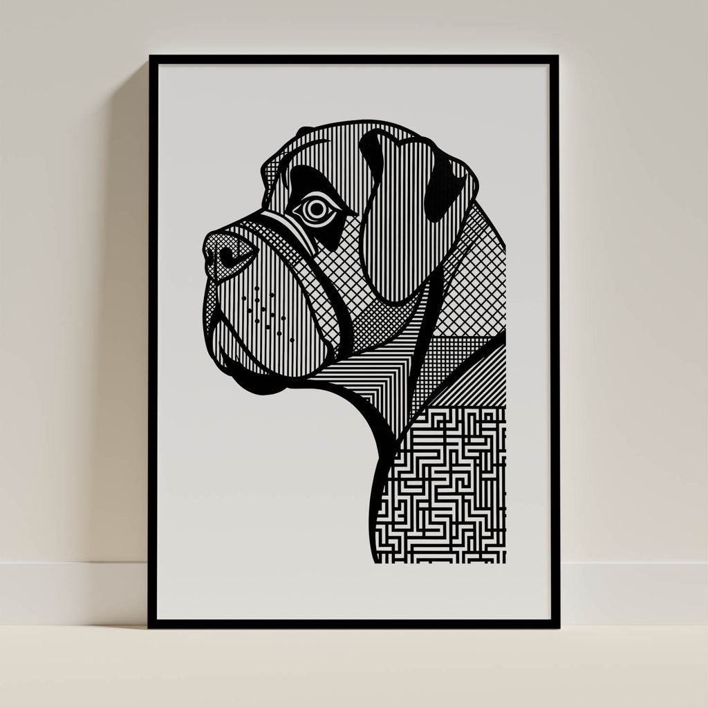 Dogue de Bordeaux Geometric Line Art mockup