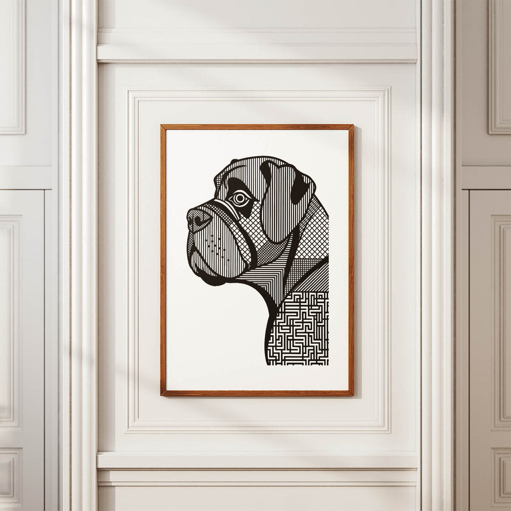Dogue de Bordeaux Geometric Line Art mockup