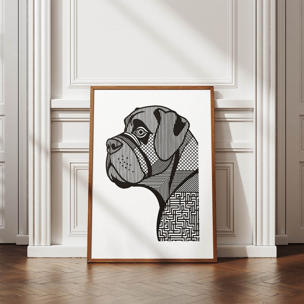 Dogue de Bordeaux Geometric Line Art mockup