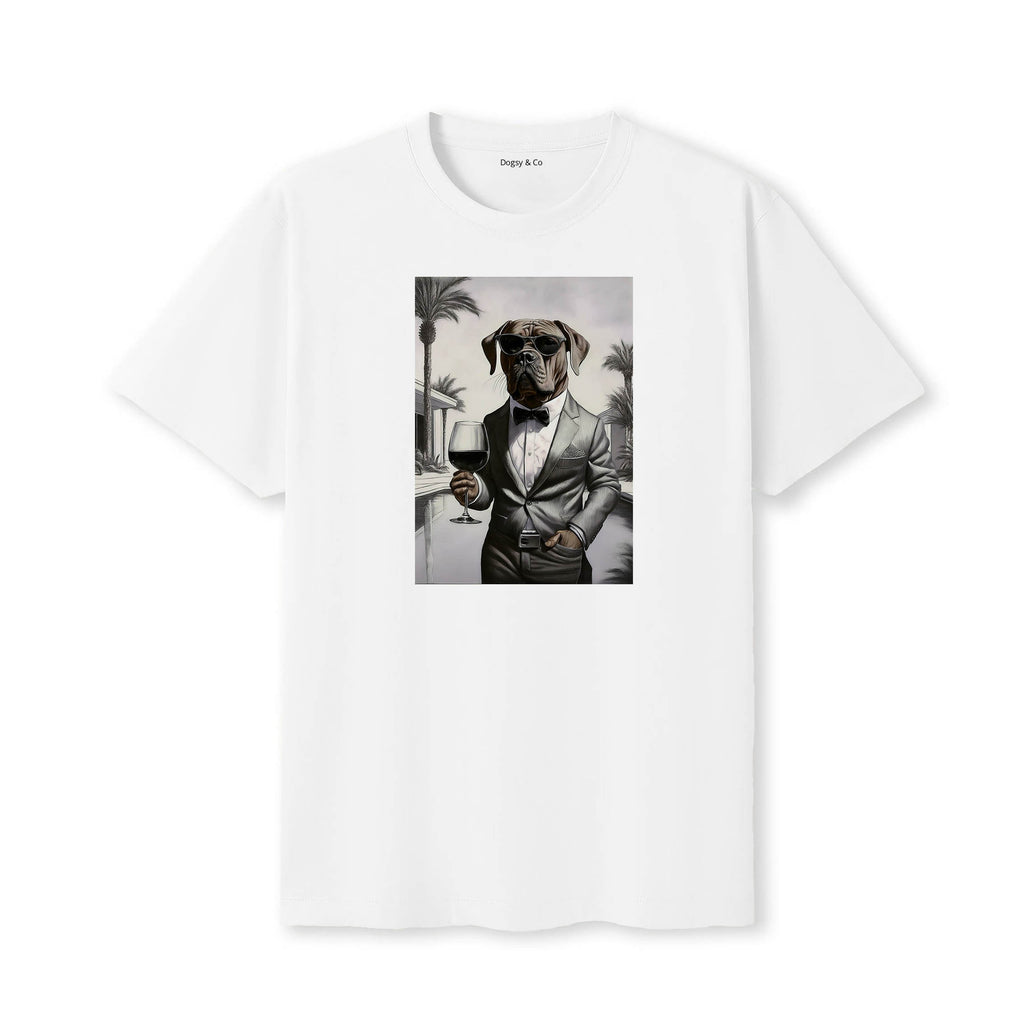 Dogue de Bordeaux distinguished gentleman dog t-shirt - white