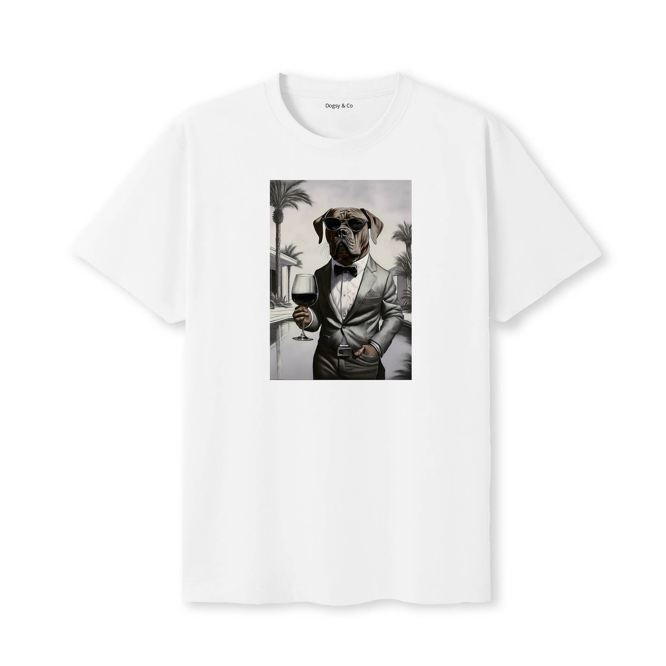 Dogue de Bordeaux distinguished gentleman dog t-shirt - white