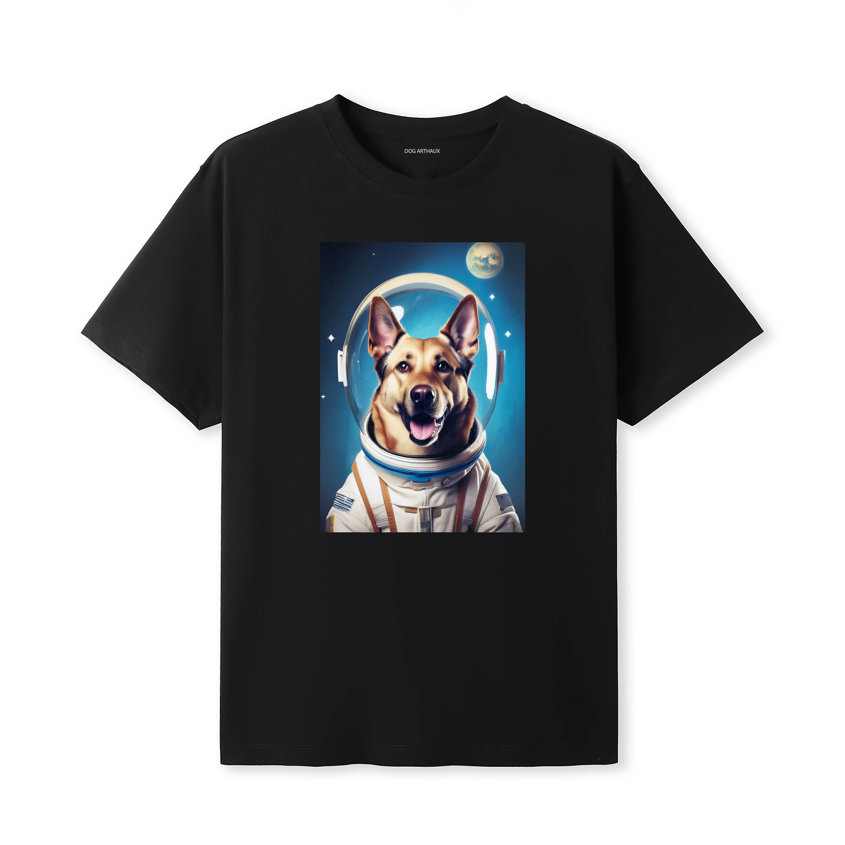 Dutch Shepherd Astronaut Dog T-shirt - Black | Dogsy & Co
