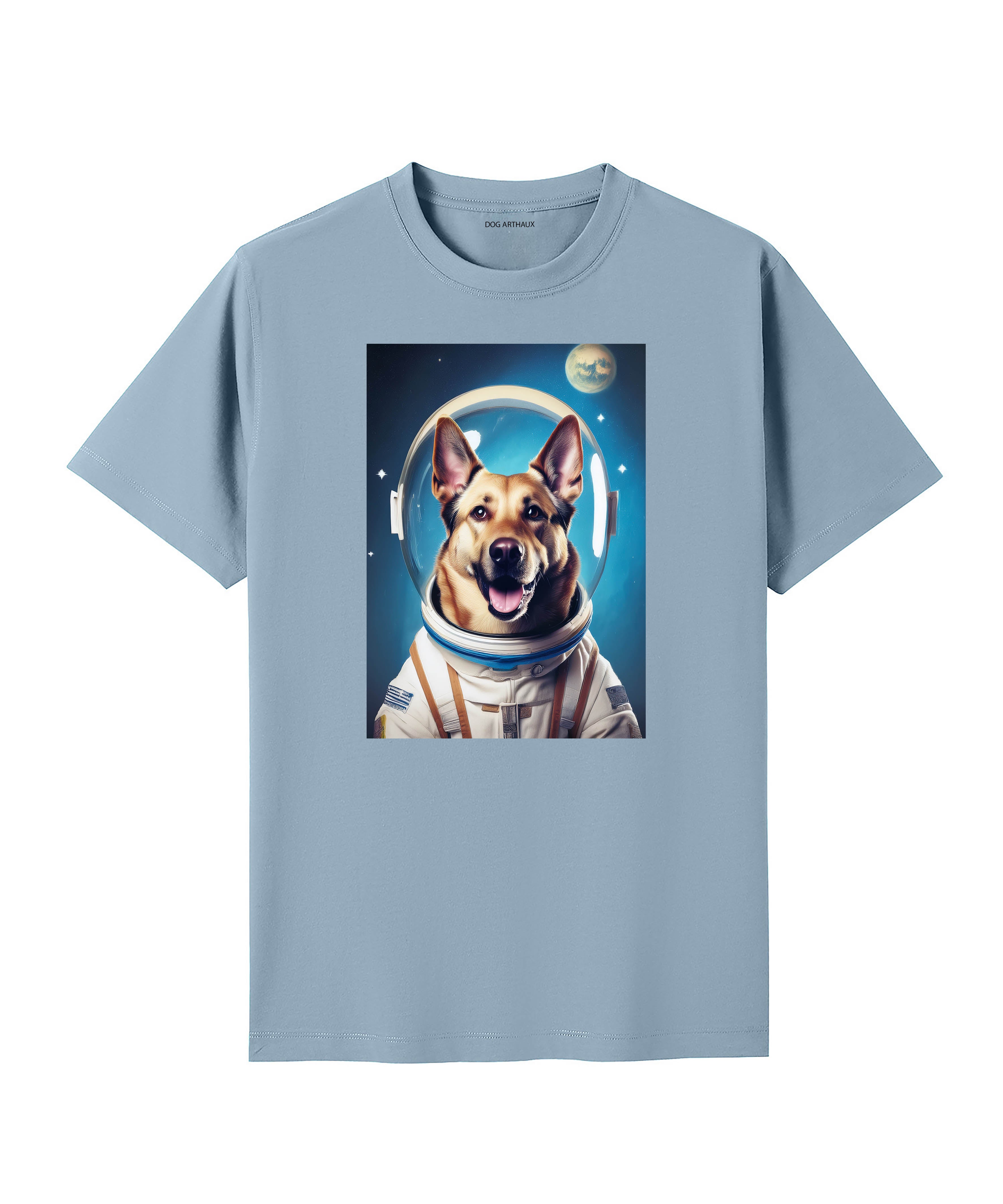 Dutch Shepherd Astronaut Dog T-shirt - Blue