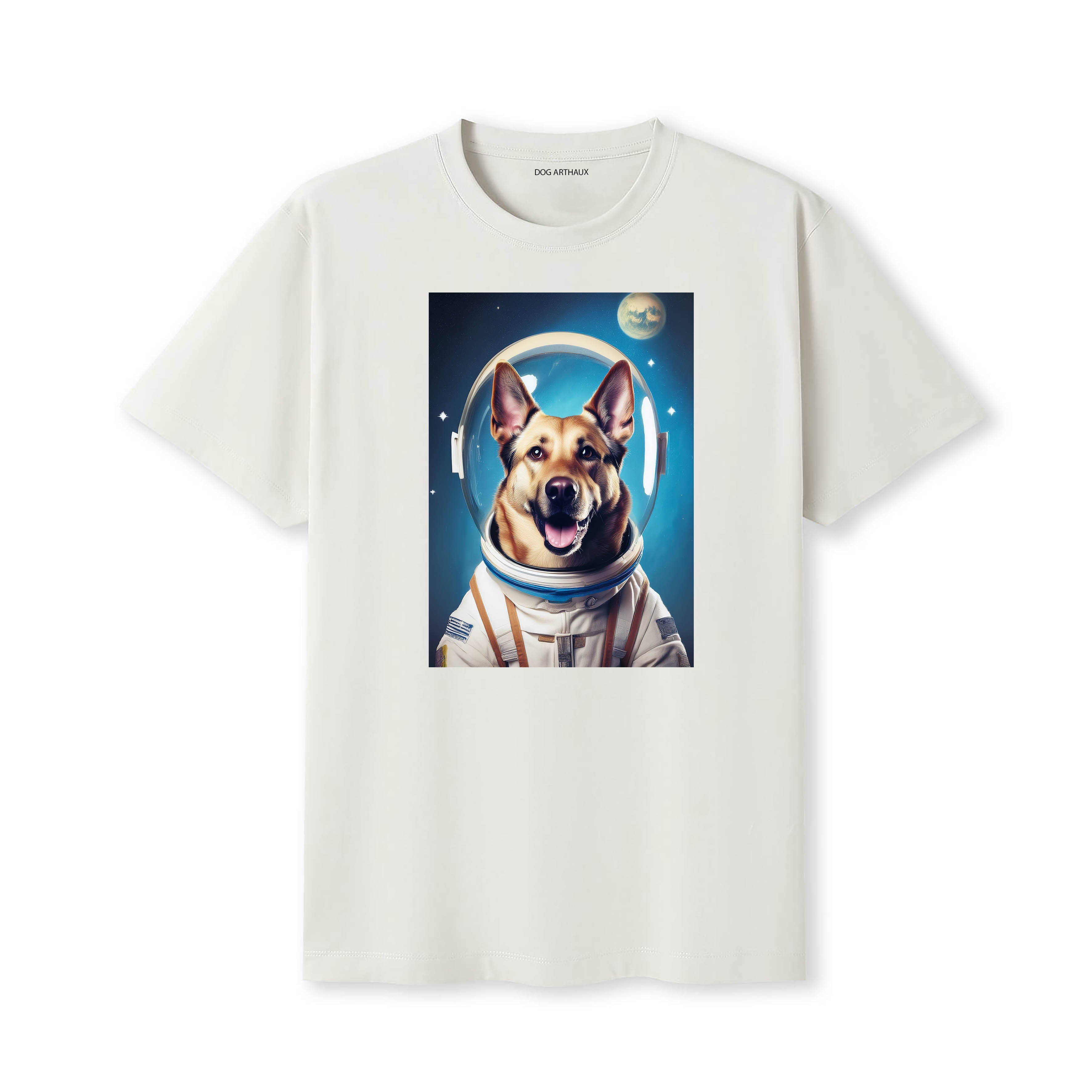 Dutch Shepherd Astronaut Dog T-shirt - Natural